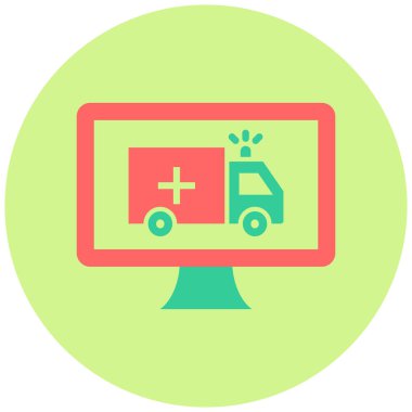Çevrimiçi Ambulans simgesi vektör çizimi