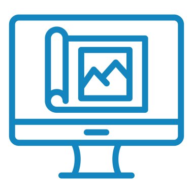 Monitör. Web simgesi basit illüstrasyon