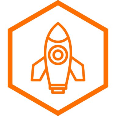 Moda biçimi izole edilmiş arkaplanda roket simgesi