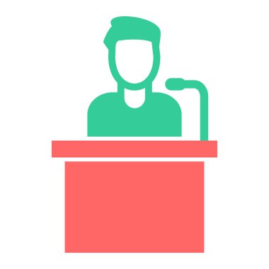 Konferans. Web simgesi basit illüstrasyon