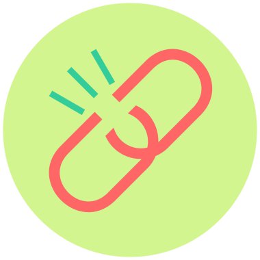 Kırık Bağ. Web simgesi basit illüstrasyon