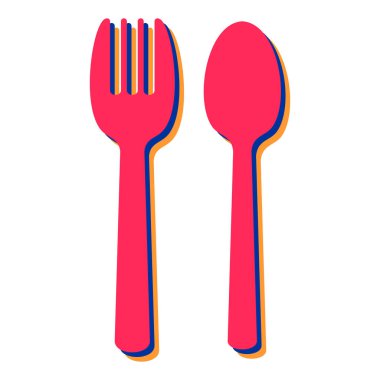 Çatal ve kaşık ikonu. web tasarımı için çatal bıçak vektör simgelerinin düz çizimi