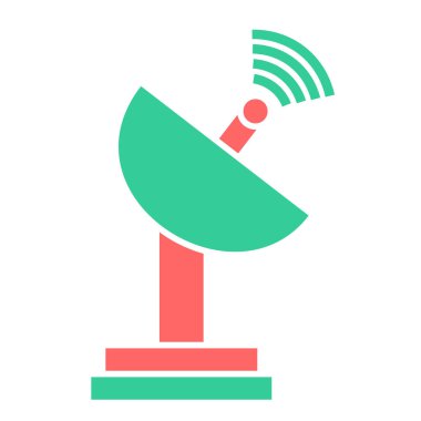 uydu anten simgesi. Web için radar vektör simgelerinin karikatür çizimi