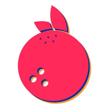 Taze meyve ikonu. Web tasarımı için kırmızı vektör illüstrasyonunun çizgi filmi