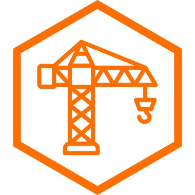 Vinç simgesi. Web için yapı vektörü simgelerinin özet çizimi