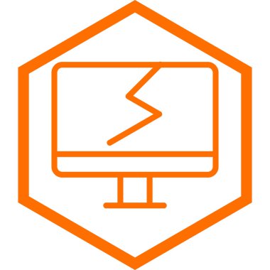 Turuncu çizgi simgesinin vektör illüstrasyonu