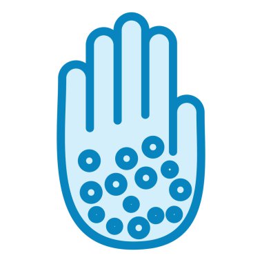 Virüs koruma vektörü illüstrasyonuyla el