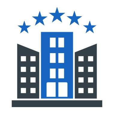 Otelde. Web simgesi basit illüstrasyon