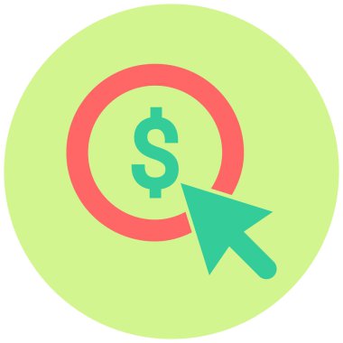 Klik başına öde. Web simgesi basit illüstrasyon