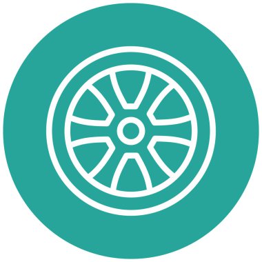 Tekerlek. Web simgesi basit illüstrasyon