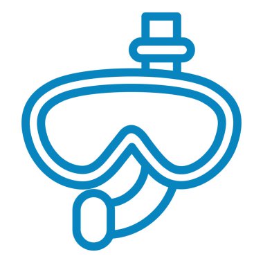 Dalış maskesi ikon vektörü. Dalgıç işareti var. izole edilmiş sınır sembolü çizimi