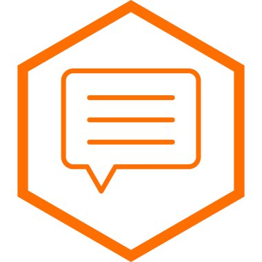 Sohbet ileti simgesi, vektör illüstrasyonu