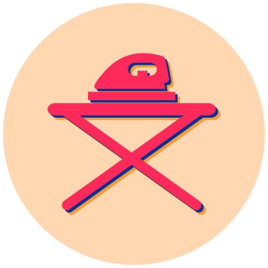 Ütü yapıyorum. Web simgesi basit illüstrasyon