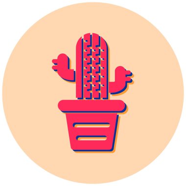 Kaktüs. Web simgesi basit illüstrasyon