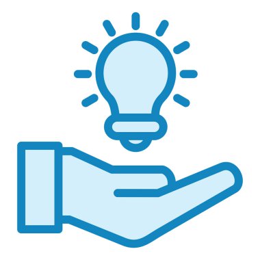 El ele tutuşan ampul. vektör illüstrasyonu