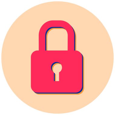 Kilit. Web simgesi basit illüstrasyon