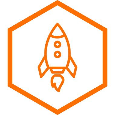 roket simgesi, vektör illüstrasyonu