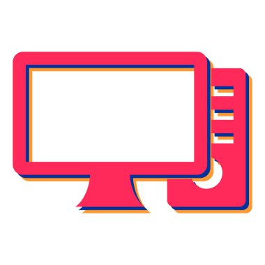 Bilgisayar monitörü simgesi. vektör illüstrasyonu