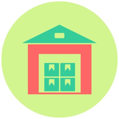 Depo. Web simgesi basit illüstrasyon