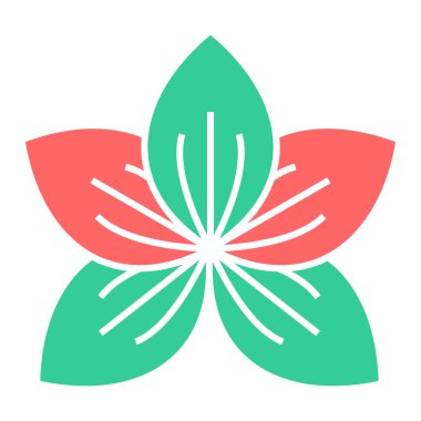 Yeşil ve beyaz bir çiçeğin vektör çizimi