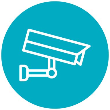Güvenlik kamerası simgesi. Beyaz arkaplanda izole edilmiş web tasarımı için cctv vektör simgelerinin basit çizimi