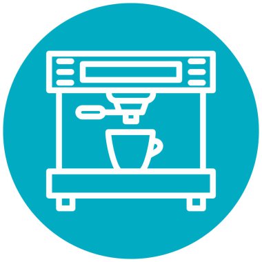 Kahve makinesi simgesi, vektör illüstrasyonu