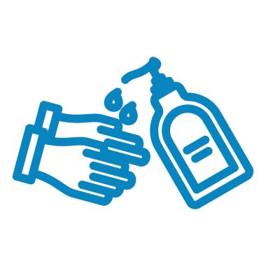 El yıkama ikonu vektörü. Temizlik servisi işareti. izole edilmiş sınır sembolü çizimi