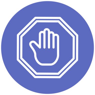 dur işareti simgesi, vektör çizimi