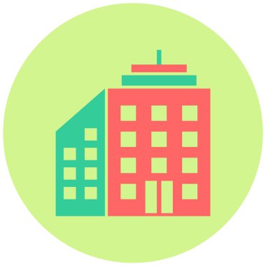 Bina. Web simgesi basit illüstrasyon