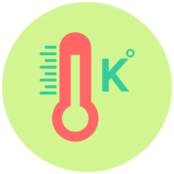 Kelvinská Teplota Webová Ikona Jednoduchá Ilustrace — Stockový vektor