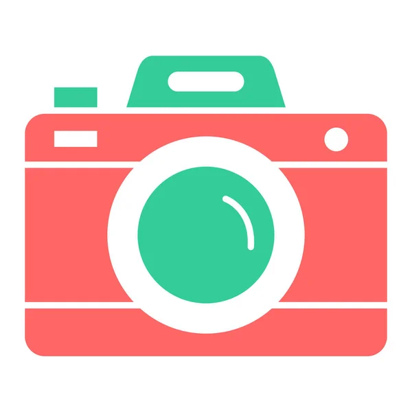 Icono Cámara Fotográfica Estilo Diseño Plano — Vector de stock