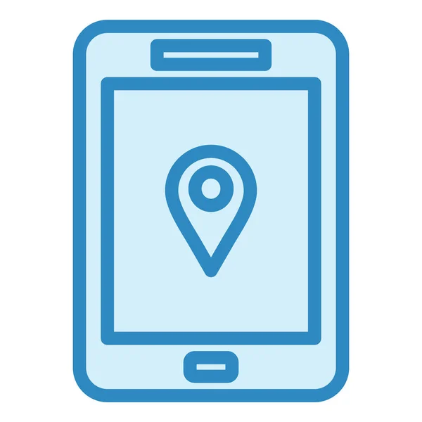 Tablet Map Icono Web Ilustración Simple — Vector de stock