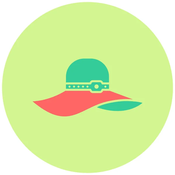 Γυναικείο Καπέλο Web Εικονίδιο Απλή Απεικόνιση — Διανυσματικό Αρχείο