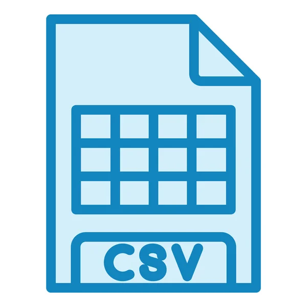 Illustrazione Vettoriale Icona Formato File Csv — Vettoriale Stock