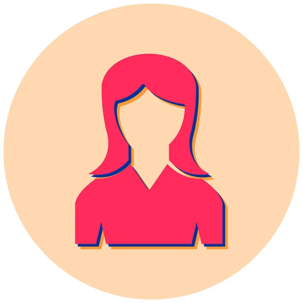 Icône Avatar Femme Conception Simple — Image vectorielle