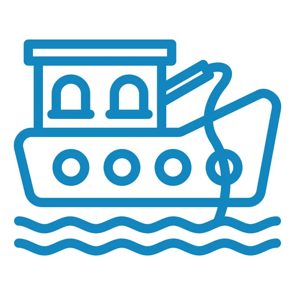 Fish Boat Web Icon Simple Illustration — Vettoriale Stock