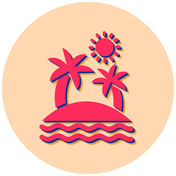 Пляж Веб Іконка Проста Ілюстрація — стоковий вектор