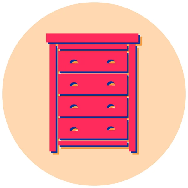 Gabinete Icono Web Ilustración Simple — Vector de stock