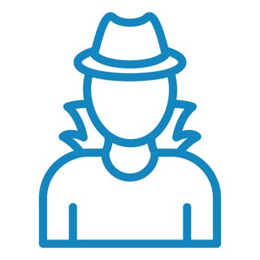 Erkek ikon vektörü. İnce çizgi işareti. izole edilmiş sınır sembolü çizimi