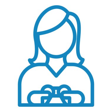 Kadın. Web simgesi basit illüstrasyon