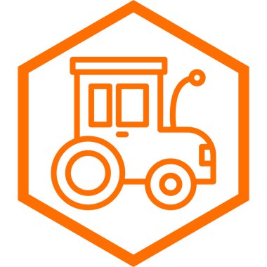 Bir traktör simgesinin vektör illüstrasyonu