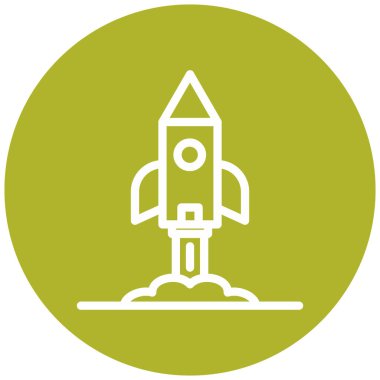 Roket. Web simgesi basit illüstrasyon