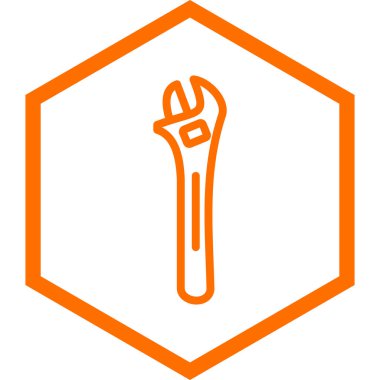 İngiliz anahtarı simgesi vektör illüstrasyonu