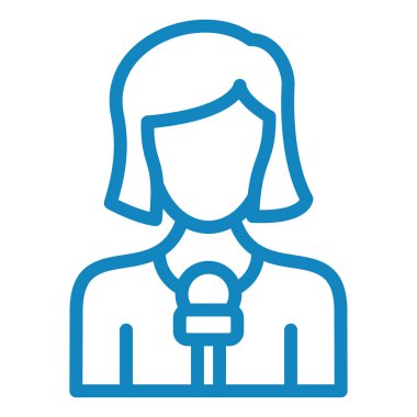 Muhabir. Web simgesi basit illüstrasyon