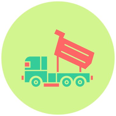 Çöp kamyonu. Web simgesi basit illüstrasyon