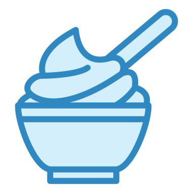 Bir kase yiyecek ve içecek vektör çizimi