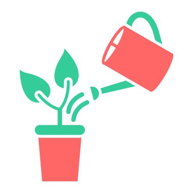 Çiçek saksısıyla sulama kutusu.