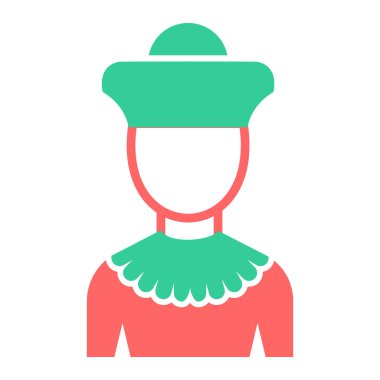 Kadın. Web simgesi basit illüstrasyon