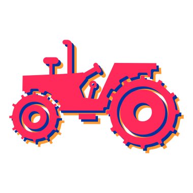 Traktör ikonu. Vektör illüstrasyonu