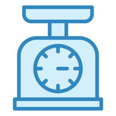 Ağırlık ölçekli simge vektörü. Ana hatlı kronometre işareti. izole edilmiş sınır sembolü çizimi